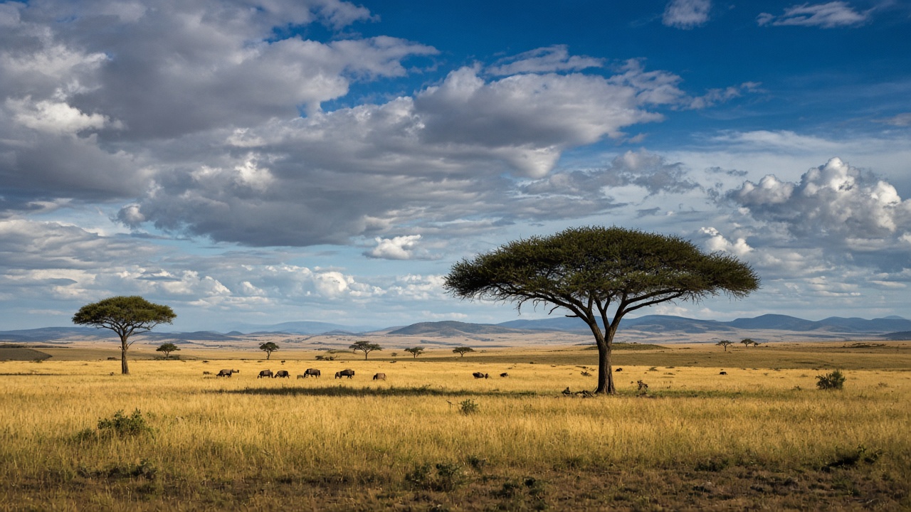 Serengeti plains — wildlife and open skies